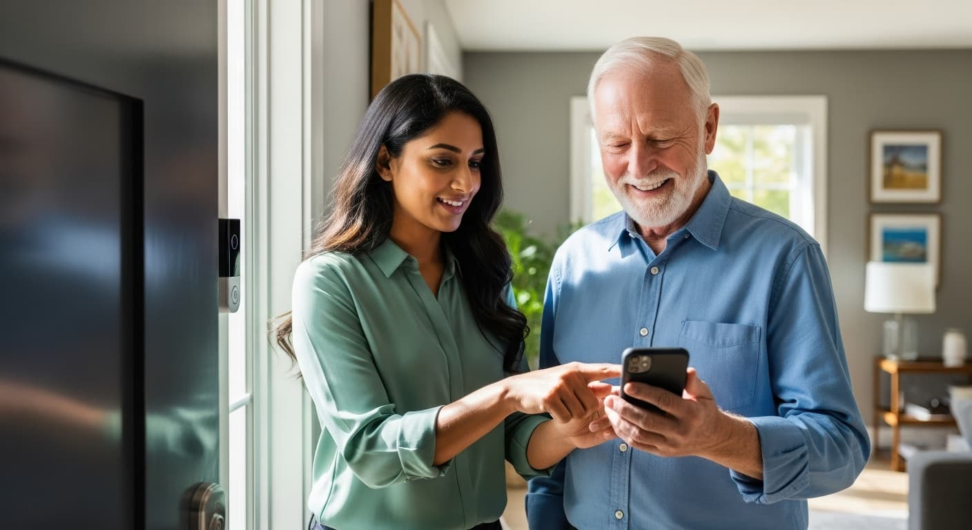An older adult enjoying time at home