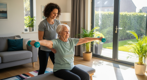 Professional healthcare provider examining patient - Trust and safety commitment